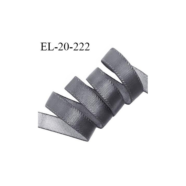 Elastique 19 mm lingerie haut de gamme couleur gris doux au toucher allongement +30% largeur 19 mm prix au mètre