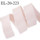 Elastique 19 mm lingerie haut de gamme couleur rose très pâle doux au toucher allongement +30% largeur 19 mm prix au mètre