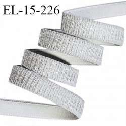 Elastique lingerie 15 mm haut de gamme couleur gris largeur 15 mm allongement +70% prix au mètre