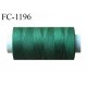 Bobine 1000 m fil polyester fil n°80 couleur vert longueur du cone 1000 mètres bobiné en France certifié oeko tex