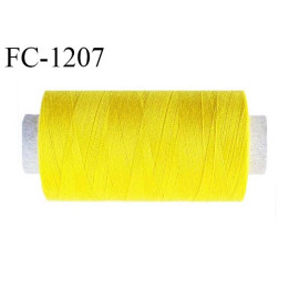Bobine 1000 m fil polyester fil n°80 couleur jaune citron longueur du cone 1000 mètres bobiné en France certifié oeko tex