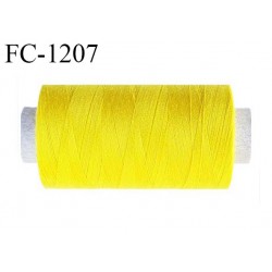 Bobine 1000 m fil polyester fil n°80 couleur jaune citron longueur du cone 1000 mètres bobiné en France certifié oeko tex