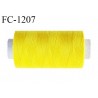 Bobine 1000 m fil polyester fil n°80 couleur jaune citron longueur du cone 1000 mètres bobiné en France certifié oeko tex