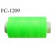 Bobine 1000 m fil polyester fil n°80 couleur vert fluo longueur du cone 1000 mètres bobiné en France certifié oeko tex