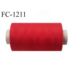Bobine 1000 m fil polyester fil n°80 couleur rouge longueur du cone 1000 mètres bobiné en France certifié oeko tex