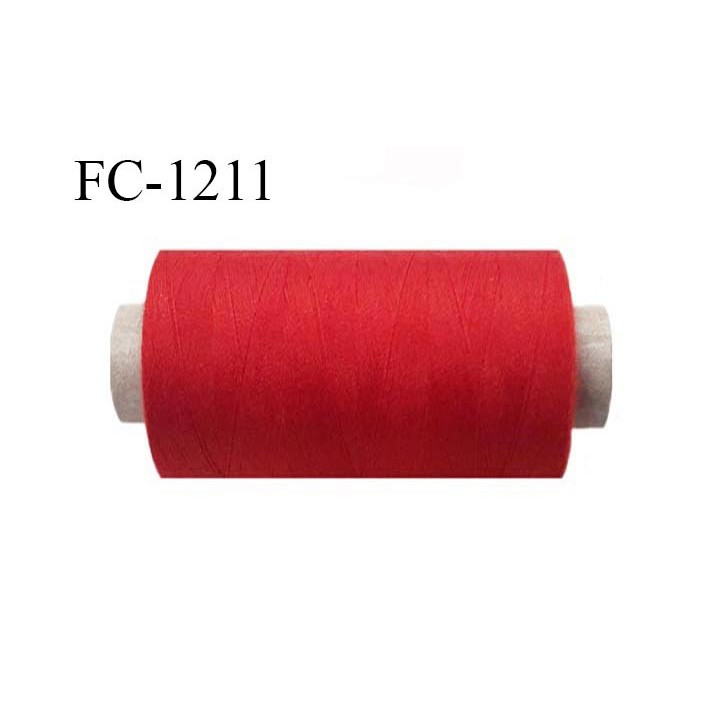 Bobine 1000 m fil polyester fil n°80 couleur rouge longueur du cone 1000 mètres bobiné en France certifié oeko tex