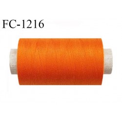Bobine 1000 m fil polyester fil n°80 couleur orange longueur du cone 1000 mètres bobiné en France certifié oeko tex
