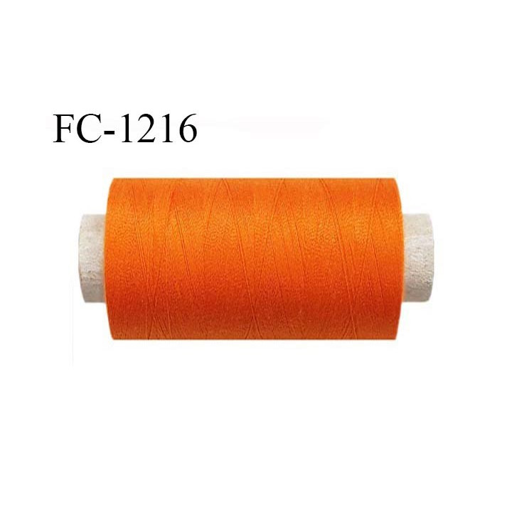 Bobine 1000 m fil polyester fil n°80 couleur orange longueur du cone 1000 mètres bobiné en France certifié oeko tex