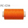Bobine 1000 m fil polyester fil n°80 couleur orange longueur du cone 1000 mètres bobiné en France certifié oeko tex
