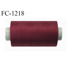 Bobine 1000 m fil polyester fil n°80 couleur lie vin longueur du cone 1000 mètres bobiné en France certifié oeko tex