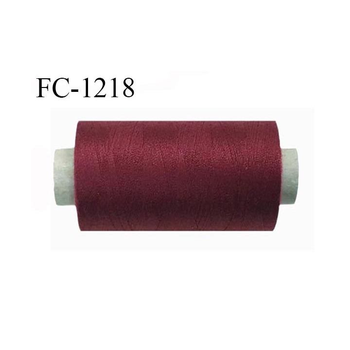 Bobine 1000 m fil polyester fil n°80 couleur lie vin longueur du cone 1000 mètres bobiné en France certifié oeko tex