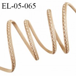Elastique 5 mm lingerie haut de gamme fabriqué en France couleur chair dorée satiné avec surpiqures prix au mètre