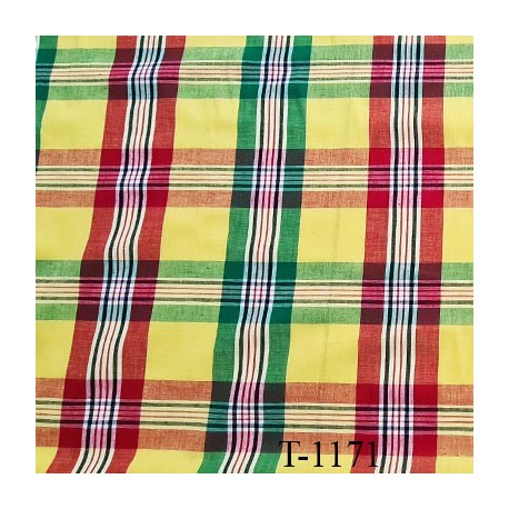 Tissu Madras en coton parfumé au épices largeur 160 cm prix pour 10 cm de longueur