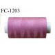 Bobine 1000 m fil polyester fil n°80 couleur rose balais longueur du cone 1000 mètres bobiné en France certifié oeko tex