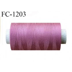 Bobine 1000 m fil polyester fil n°80 couleur rose balais longueur du cone 1000 mètres bobiné en France certifié oeko tex