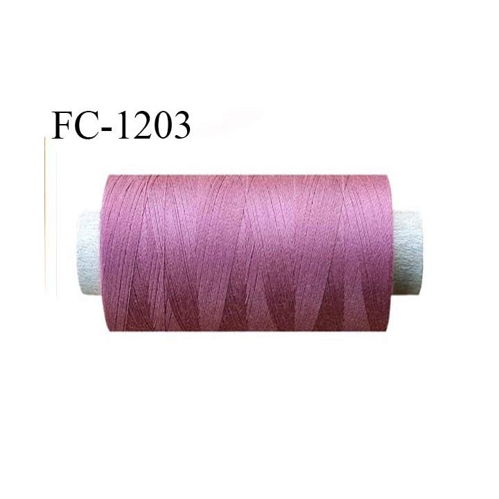 Bobine 1000 m fil polyester fil n°80 couleur rose balais longueur du cone 1000 mètres bobiné en France certifié oeko tex