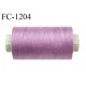 Bobine 1000 m fil polyester fil n°80 couleur lilas longueur du cone 1000 mètres bobiné en France certifié oeko tex