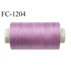 Bobine 1000 m fil polyester fil n°80 couleur lilas longueur du cone 1000 mètres bobiné en France certifié oeko tex