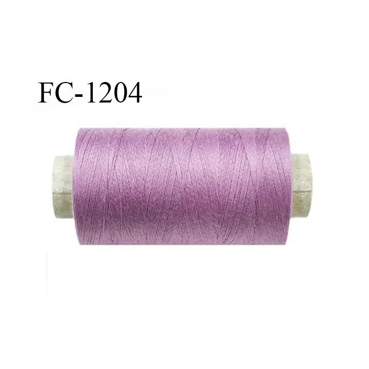 Bobine 1000 m fil polyester fil n°80 couleur lilas longueur du cone 1000 mètres bobiné en France certifié oeko tex