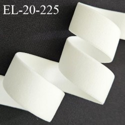 Elastique lingerie 20 mm couleur blanc très doux au toucher style velours largeur 20 mm allongement +70% prix au mètre