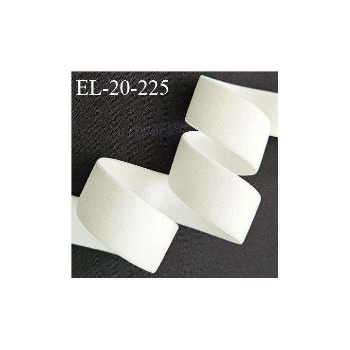 Elastique lingerie 20 mm couleur blanc très doux au toucher style velours largeur 20 mm allongement +70% prix au mètre