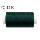 Bobine 1000 m fil polyester fil n°80 couleur vert bouteille longueur du cone 1000 mètres bobiné en France certifié oeko tex