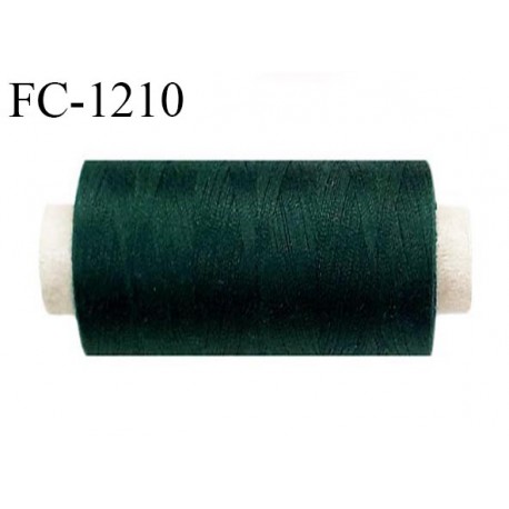 Bobine 1000 m fil polyester fil n°80 couleur vert bouteille longueur du cone 1000 mètres bobiné en France certifié oeko tex