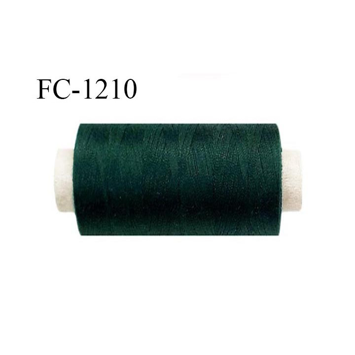 Bobine 1000 m fil polyester fil n°80 couleur vert bouteille longueur du cone 1000 mètres bobiné en France certifié oeko tex