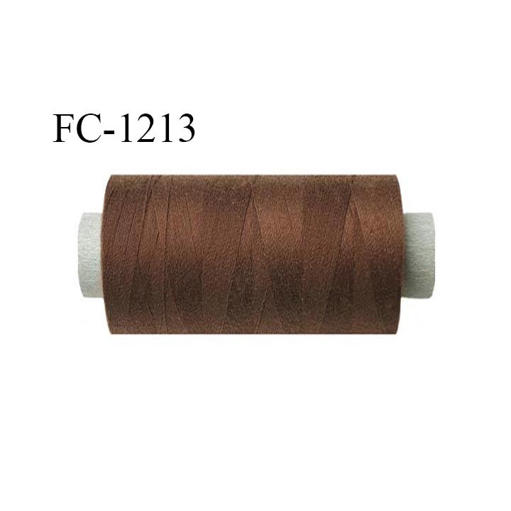 Bobine 1000 m fil polyester fil n°80 couleur marron clair longueur du cone 1000 mètres bobiné en France certifié oeko tex