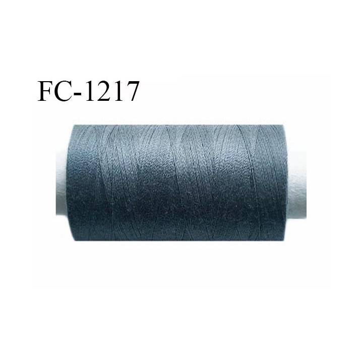 Bobine 1000 m fil polyester fil n°80 couleur gris foncé longueur de la bobine 1000 mètres bobiné en France certifié oeko tex