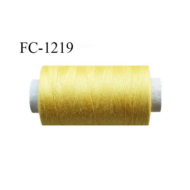 Bobine 1000 m fil polyester fil n°80 couleur ocre longueur du cone 1000 mètres bobiné en France certifié oeko tex
