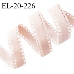 Elastique picot 20 mm lingerie fabriqué en France couleur rose poudré largeur 20 mm prix au mètre