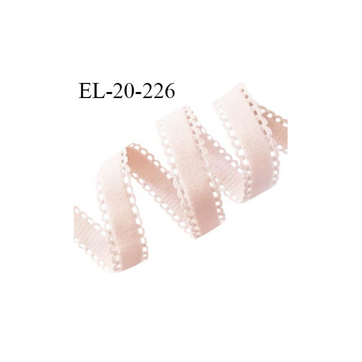 Elastique picot 20 mm lingerie fabriqué en France couleur rose poudré largeur 20 mm prix au mètre