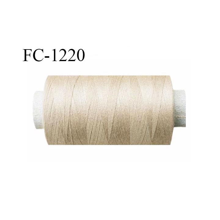 Bobine 1000 m fil polyester fil n°80 couleur beige longueur de la bobine 1000 mètres bobiné en France certifié oeko tex