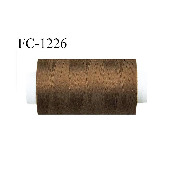 Bobine 1000 m fil polyester fil n°80 couleur marron clair longueur de la bobine 1000 mètres bobiné en France certifié oeko tex