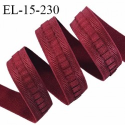 Elastique lingerie 15 mm haut de gamme couleur rouge bordeaux largeur 15 mm allongement +70% prix au mètre