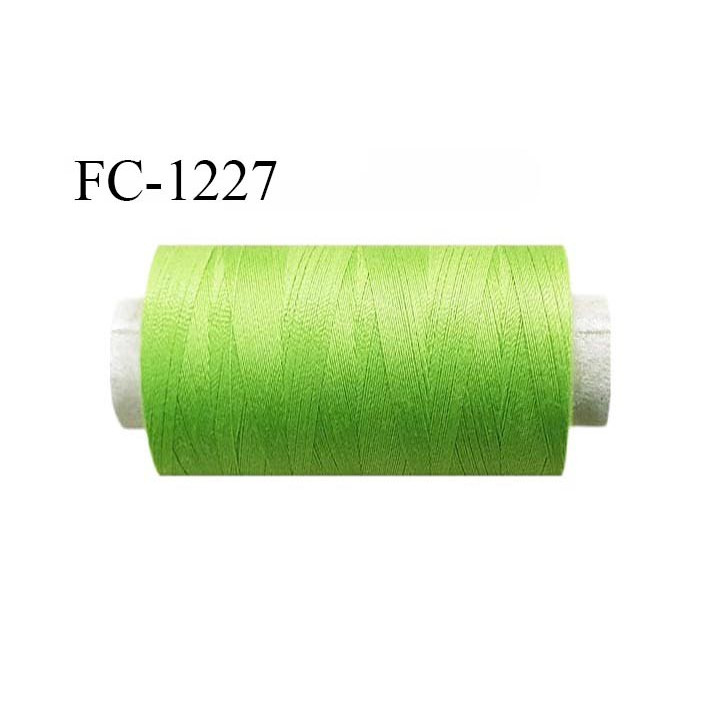 Bobine 1000 m fil polyester fil n°80 couleur vert anis longueur de la bobine 1000 mètres bobiné en France certifié oeko tex