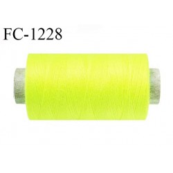 Bobine 1000 m fil polyester fil n°80 couleur jaune fluo longueur de la bobine 1000 mètres bobiné en France certifié oeko tex