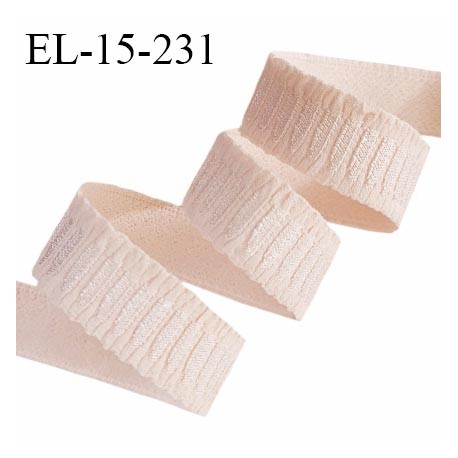 Elastique lingerie 15 mm haut de gamme couleur rose perle largeur 15 mm allongement +70% prix au mètre