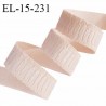 Elastique lingerie 15 mm haut de gamme couleur rose perle largeur 15 mm allongement +70% prix au mètre
