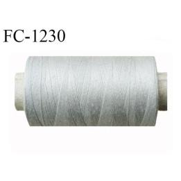 Bobine 1000 m fil polyester fil n°80 couleur gris longueur de la bobine 1000 mètres bobiné en France certifié oeko tex