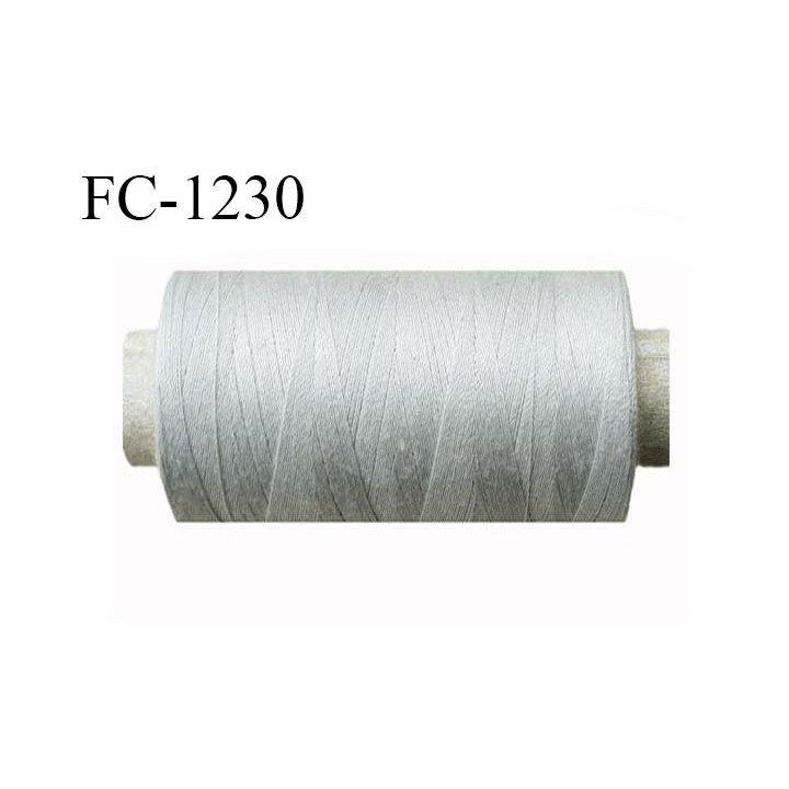 Bobine 1000 m fil polyester fil n°80 couleur gris longueur de la bobine 1000 mètres bobiné en France certifié oeko tex