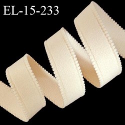 Elastique picot lingerie 15 mm haut de gamme couleur chair clair ou nude largeur 15 mm allongement +80% prix au mètre