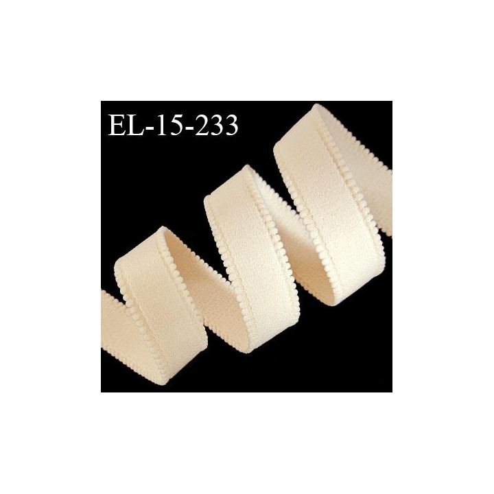 Elastique picot lingerie 15 mm haut de gamme couleur chair clair ou nude largeur 15 mm allongement +80% prix au mètre