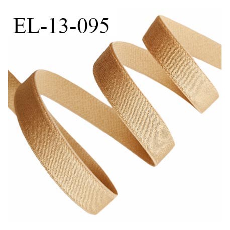 Elastique 13 mm lingerie couleur chair dorée brillant allongement +60% largeur 13 mm prix au mètre