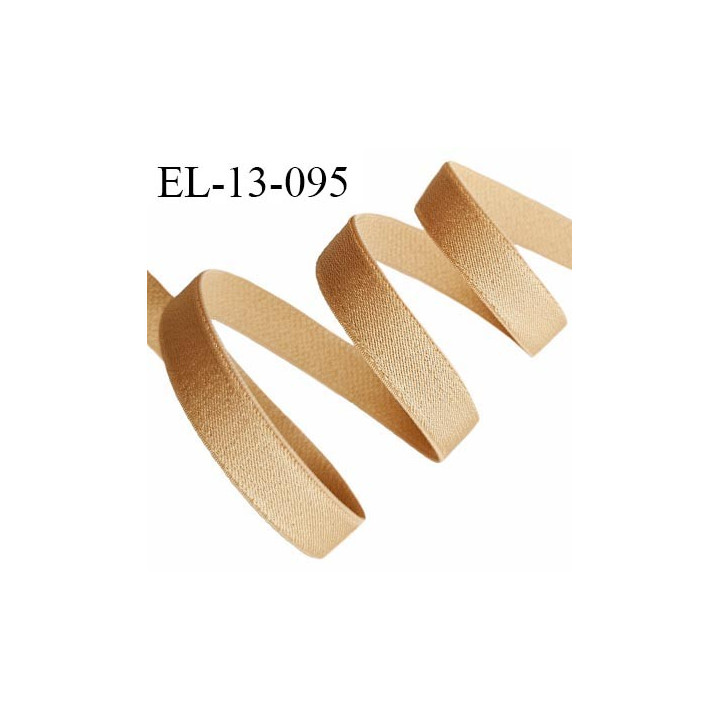 Elastique 13 mm lingerie couleur chair dorée brillant allongement +60% largeur 13 mm prix au mètre