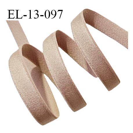 Elastique 13 mm lingerie couleur capuccino brillant allongement +60% largeur 13 mm prix au mètre
