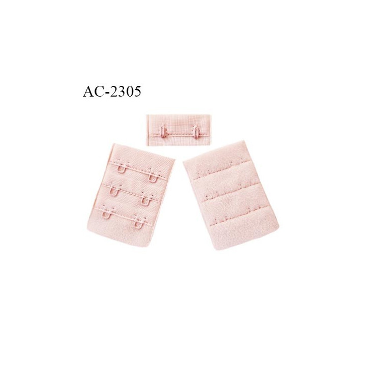 Agrafe 38 mm attache SG haut de gamme couleur rose pastel 3 rangées 2 crochets largeur 38 mm hauteur 55 mm prix à la pièce