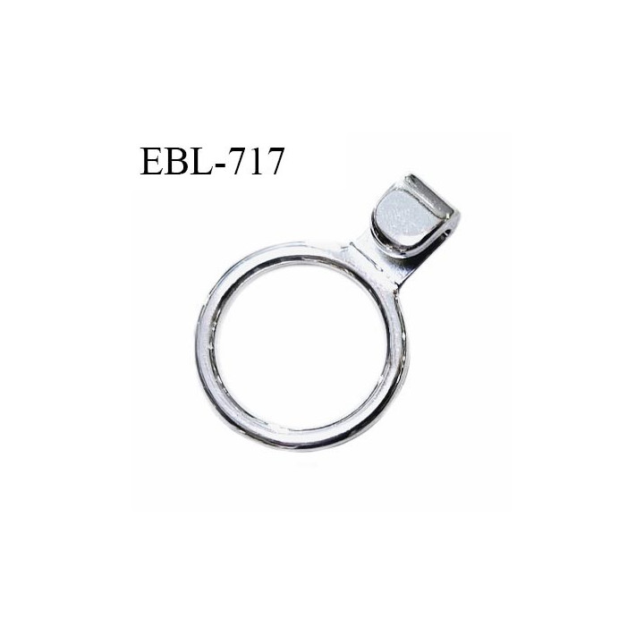Anneau de réglage et décor 12 mm en métal couleur argent avec un crochet prix à l'unité