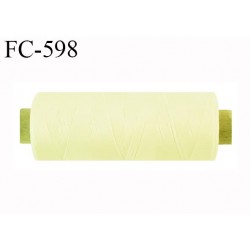 Bobine 500 m fil mousse polyamide n° 120 couleur jaune pale longueur de 500 mètres bobiné en France